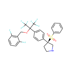 O=S(=O)(c1ccccc1)[C@]1(c2ccc(C(OCc3c(F)cccc3F)(C(F)(F)F)C(F)(F)F)cc2)CCNC1 ZINC001772602967
