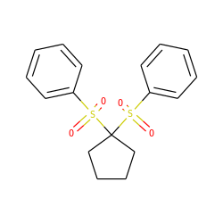 O=S(=O)(c1ccccc1)C1(S(=O)(=O)c2ccccc2)CCCC1 ZINC000001232234