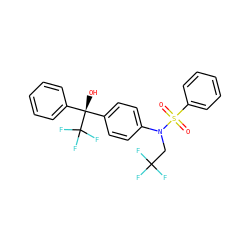 O=S(=O)(c1ccccc1)N(CC(F)(F)F)c1ccc([C@@](O)(c2ccccc2)C(F)(F)F)cc1 ZINC000014976878