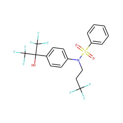 O=S(=O)(c1ccccc1)N(CCC(F)(F)F)c1ccc(C(O)(C(F)(F)F)C(F)(F)F)cc1 ZINC000103248827