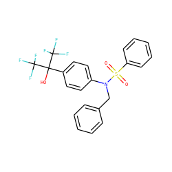 O=S(=O)(c1ccccc1)N(Cc1ccccc1)c1ccc(C(O)(C(F)(F)F)C(F)(F)F)cc1 ZINC000103248830
