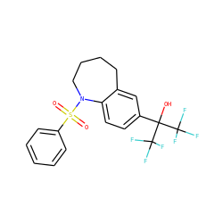 O=S(=O)(c1ccccc1)N1CCCCc2cc(C(O)(C(F)(F)F)C(F)(F)F)ccc21 ZINC000028571195