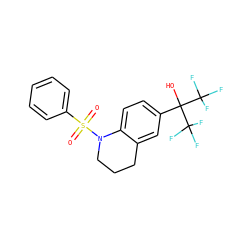 O=S(=O)(c1ccccc1)N1CCCc2cc(C(O)(C(F)(F)F)C(F)(F)F)ccc21 ZINC000028572479