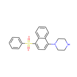 O=S(=O)(c1ccccc1)c1ccc(N2CCNCC2)c2ccccc12 ZINC000003817506