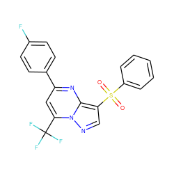 O=S(=O)(c1ccccc1)c1cnn2c(C(F)(F)F)cc(-c3ccc(F)cc3)nc12 ZINC000001399478