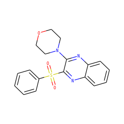 O=S(=O)(c1ccccc1)c1nc2ccccc2nc1N1CCOCC1 ZINC000084596546