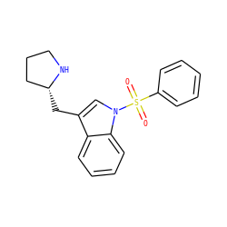 O=S(=O)(c1ccccc1)n1cc(C[C@@H]2CCCN2)c2ccccc21 ZINC000028461860