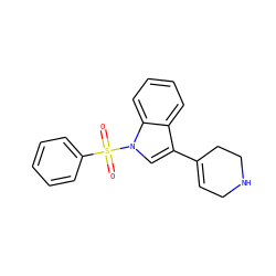 O=S(=O)(c1ccccc1)n1cc(C2=CCNCC2)c2ccccc21 ZINC000028120714