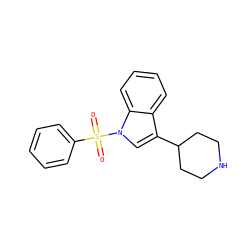 O=S(=O)(c1ccccc1)n1cc(C2CCNCC2)c2ccccc21 ZINC000028137763