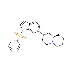 O=S(=O)(c1ccccc1)n1ccc2ccc(N3CCN4CCCC[C@@H]4C3)cc21 ZINC000029414310
