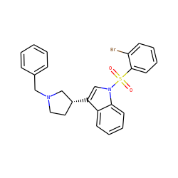 O=S(=O)(c1ccccc1Br)n1cc([C@@H]2CCN(Cc3ccccc3)C2)c2ccccc21 ZINC000028525109