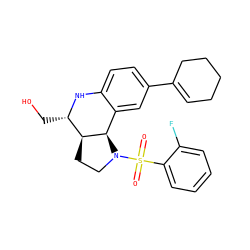O=S(=O)(c1ccccc1F)N1CC[C@@H]2[C@H]1c1cc(C3=CCCCC3)ccc1N[C@H]2CO ZINC000095599346