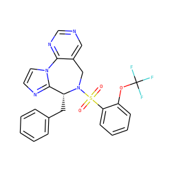 O=S(=O)(c1ccccc1OC(F)(F)F)N1Cc2cncnc2-n2ccnc2[C@H]1Cc1ccccc1 ZINC000221682896