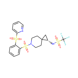 O=S(=O)(c1ccccn1)c1ccccc1S(=O)(=O)N1CCC2(CC1)C[C@@H]2NS(=O)(=O)C(F)(F)F ZINC000049756632