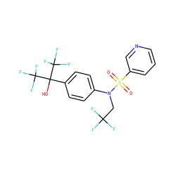 O=S(=O)(c1cccnc1)N(CC(F)(F)F)c1ccc(C(O)(C(F)(F)F)C(F)(F)F)cc1 ZINC000103248799