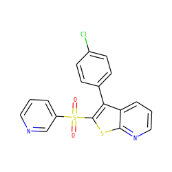 O=S(=O)(c1cccnc1)c1sc2ncccc2c1-c1ccc(Cl)cc1 ZINC000138707783
