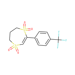 O=S1(=O)C=C(c2ccc(C(F)(F)F)cc2)S(=O)(=O)CCC1 ZINC000033997536