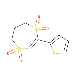 O=S1(=O)C=C(c2cccs2)S(=O)(=O)CCC1 ZINC000078648339