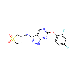 O=S1(=O)CC[C@@H](Nc2n[nH]c3nc(Oc4ccc(F)cc4F)ncc23)C1 ZINC000071334972