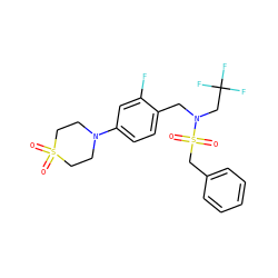 O=S1(=O)CCN(c2ccc(CN(CC(F)(F)F)S(=O)(=O)Cc3ccccc3)c(F)c2)CC1 ZINC000147229892