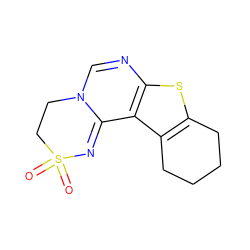 O=S1(=O)CCN2C=Nc3sc4c(c3C2=N1)CCCC4 ZINC000003285390
