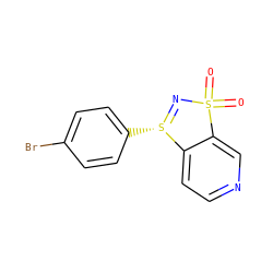 O=S1(=O)N=[S@@](c2ccc(Br)cc2)c2ccncc21 ZINC000095562310