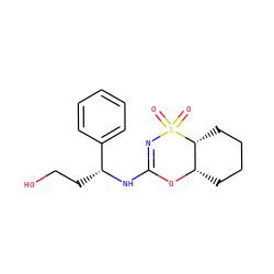 O=S1(=O)N=C(N[C@H](CCO)c2ccccc2)O[C@H]2CCCC[C@H]21 ZINC000096273961