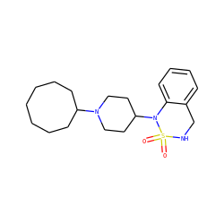 O=S1(=O)NCc2ccccc2N1C1CCN(C2CCCCCCC2)CC1 ZINC000028388080