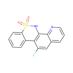 O=S1(=O)Nc2c(c(F)cc3cccnc23)-c2ccccc21 ZINC000201622337