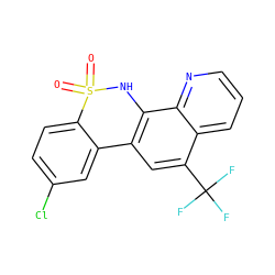 O=S1(=O)Nc2c(cc(C(F)(F)F)c3cccnc23)-c2cc(Cl)ccc21 ZINC000201618411