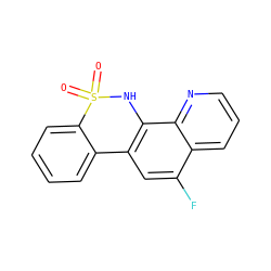 O=S1(=O)Nc2c(cc(F)c3cccnc23)-c2ccccc21 ZINC000201622382
