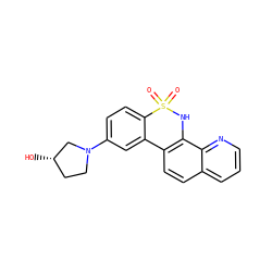 O=S1(=O)Nc2c(ccc3cccnc23)-c2cc(N3CC[C@H](O)C3)ccc21 ZINC000205630156