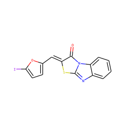 O=c1/c(=C/c2ccc(I)o2)sc2nc3ccccc3n12 ZINC000004550609