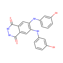O=c1[nH][nH]c(=O)c2cc(Nc3cccc(O)c3)c(Nc3cccc(O)c3)cc12 ZINC000073169910