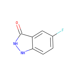O=c1[nH][nH]c2ccc(F)cc12 ZINC000014983573