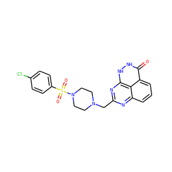 O=c1[nH][nH]c2nc(CN3CCN(S(=O)(=O)c4ccc(Cl)cc4)CC3)nc3cccc1c32 ZINC000059278660