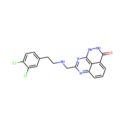 O=c1[nH][nH]c2nc(CNCCc3ccc(Cl)c(Cl)c3)nc3cccc1c32 ZINC000059275404