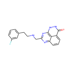 O=c1[nH][nH]c2nc(CNCCc3cccc(F)c3)nc3cccc1c32 ZINC000059275399