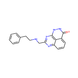 O=c1[nH][nH]c2nc(CNCCc3ccccc3)nc3cccc1c32 ZINC000059276434