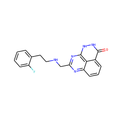 O=c1[nH][nH]c2nc(CNCCc3ccccc3F)nc3cccc1c32 ZINC000059276427