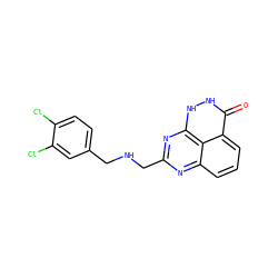 O=c1[nH][nH]c2nc(CNCc3ccc(Cl)c(Cl)c3)nc3cccc1c32 ZINC000059298646