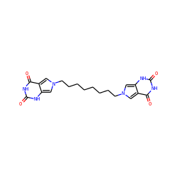 O=c1[nH]c(=O)c2cn(CCCCCCCCn3cc4[nH]c(=O)[nH]c(=O)c4c3)cc2[nH]1 ZINC000066252594