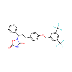 O=c1[nH]c(=O)n([C@@H](CCc2ccc(OCc3cc(C(F)(F)F)cc(C(F)(F)F)c3)cc2)c2ccccc2)o1 ZINC000027098283