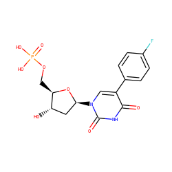 O=c1[nH]c(=O)n([C@H]2C[C@H](O)[C@@H](COP(=O)(O)O)O2)cc1-c1ccc(F)cc1 ZINC000072105072
