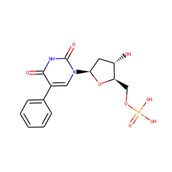 O=c1[nH]c(=O)n([C@H]2C[C@H](O)[C@@H](COP(=O)(O)O)O2)cc1-c1ccccc1 ZINC000169320202