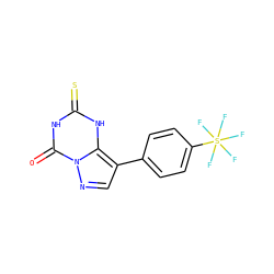 O=c1[nH]c(=S)[nH]c2c(-c3ccc(S(F)(F)(F)(F)F)cc3)cnn12 ZINC000096922746