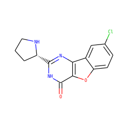 O=c1[nH]c([C@@H]2CCCN2)nc2c1oc1ccc(Cl)cc12 ZINC000084668615