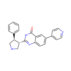 O=c1[nH]c([C@@H]2CNC[C@H]2c2ccccc2)nc2ccc(-c3ccncc3)cc12 ZINC000095586406