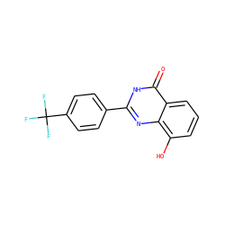 O=c1[nH]c(-c2ccc(C(F)(F)F)cc2)nc2c(O)cccc12 ZINC000027563769