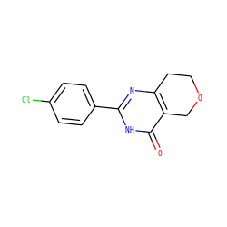 O=c1[nH]c(-c2ccc(Cl)cc2)nc2c1COCC2 ZINC000096283589